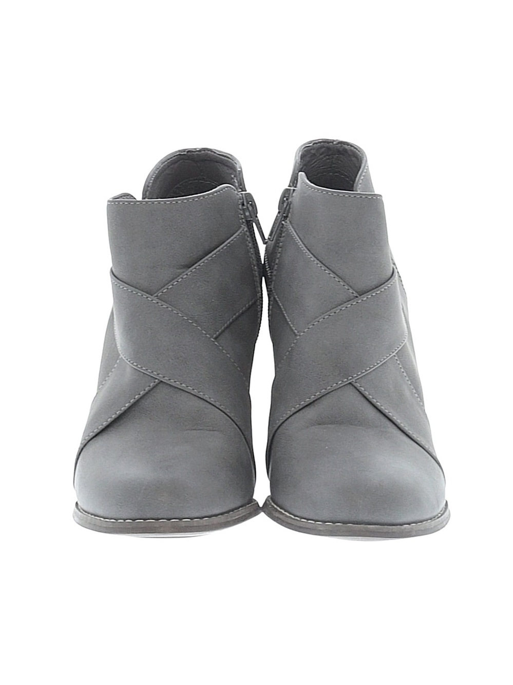 Maurices Alexis Crisscross Wedge Booties in Gray size 8